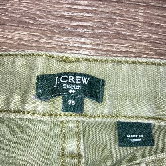 Womens J Crew  Olive Green Toothpick  Size 25 Stretch Jeans - Picture 5 of 12